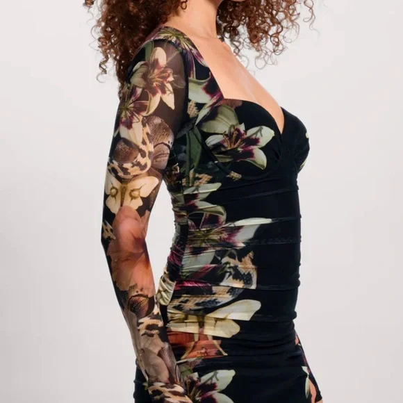 TA3 Sweetie Long Sleeve Midi Dress L
